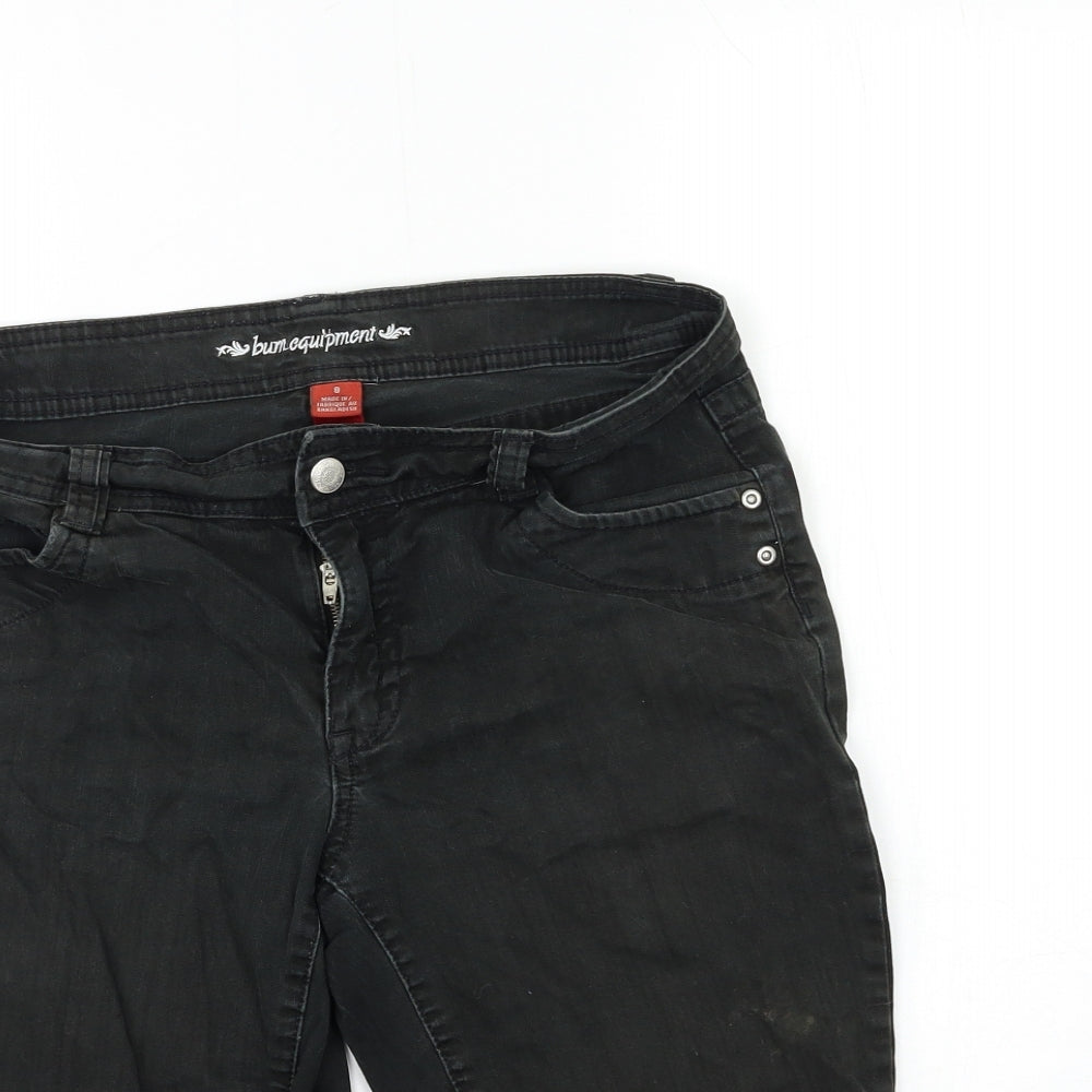 Bum Equipment Womens Black  Denim Cut-Off Shorts Size 8