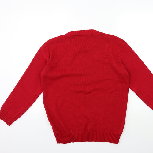 gazelle Mens Red  Knit Pullover Jumper Size S