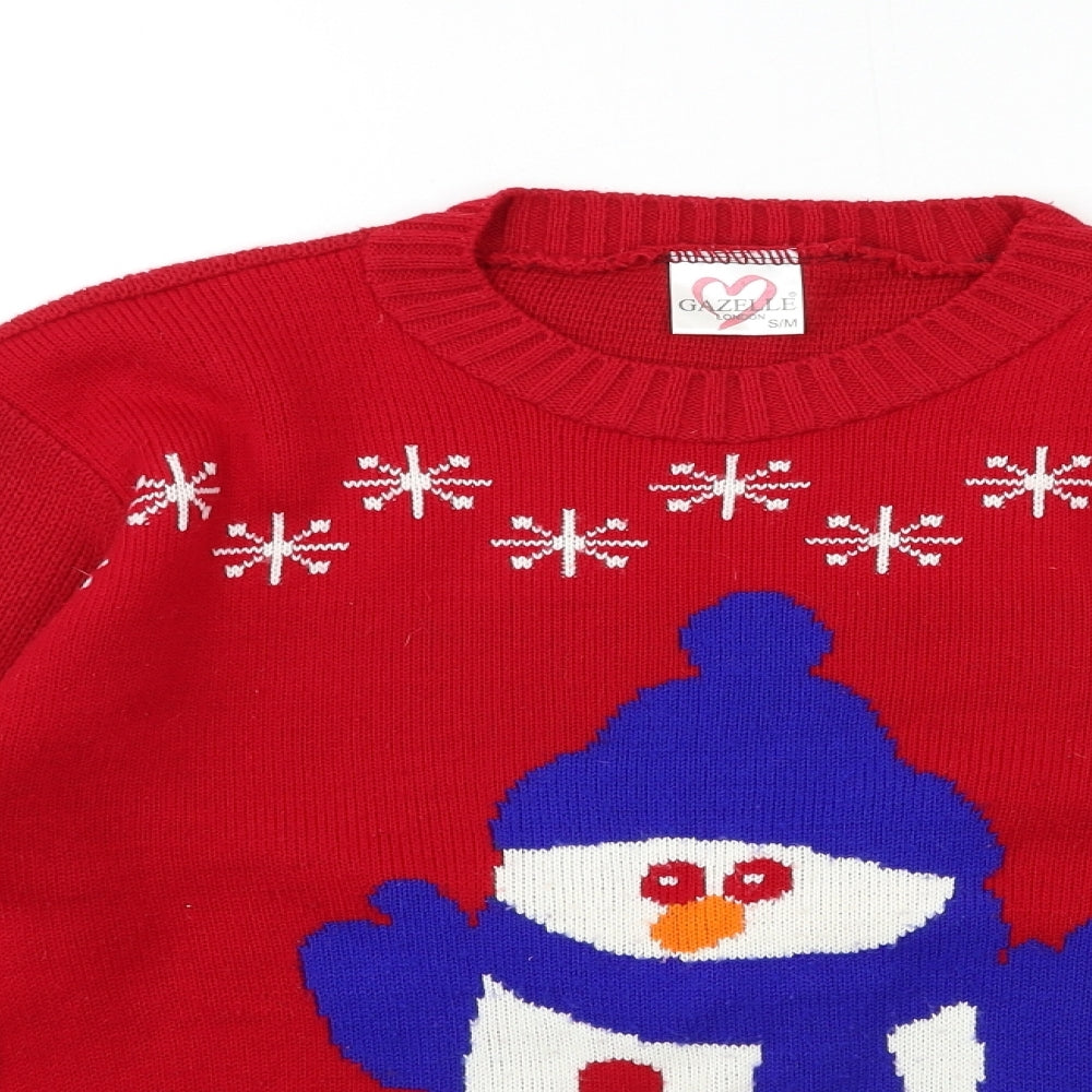 gazelle Mens Red  Knit Pullover Jumper Size S