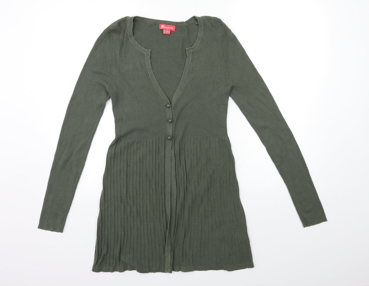 Monsoon Womens Green  Knit Cardigan Jumper Size 10