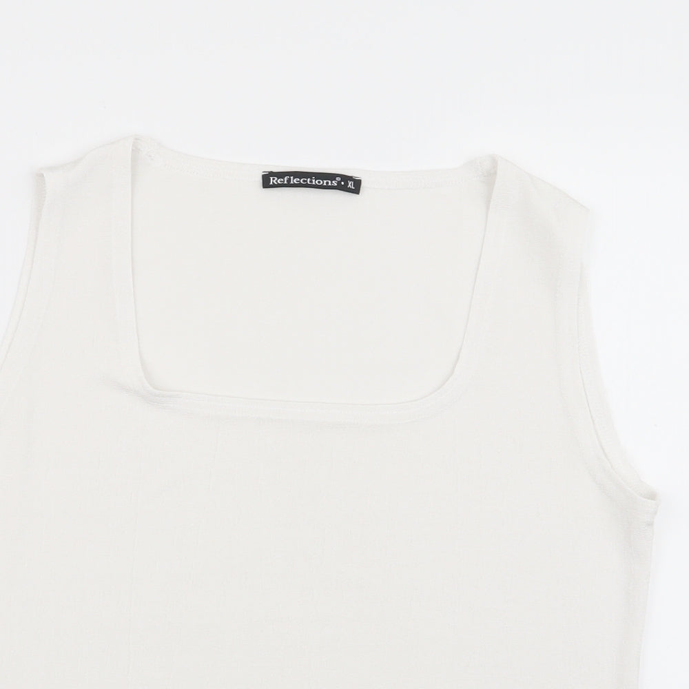 Reflections Womens White   Basic Tank Size XL