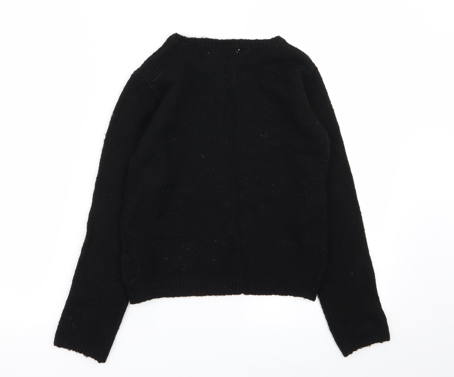 M&S Girls Black   Pullover Jumper Size 11-12 Years  - star design