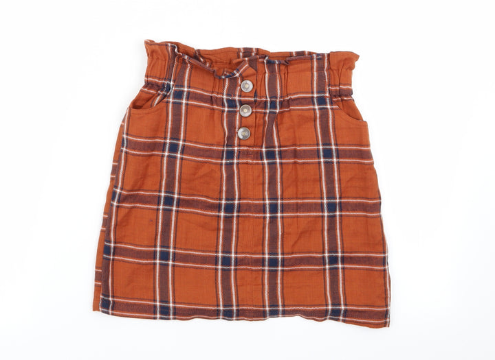 River Island Girls Multicoloured Check  Flare Skirt Size 10 Years