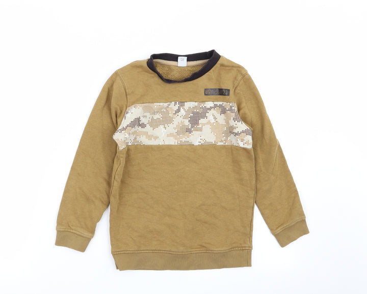 TU Boys Brown Pullover Jumper Size 7 Years