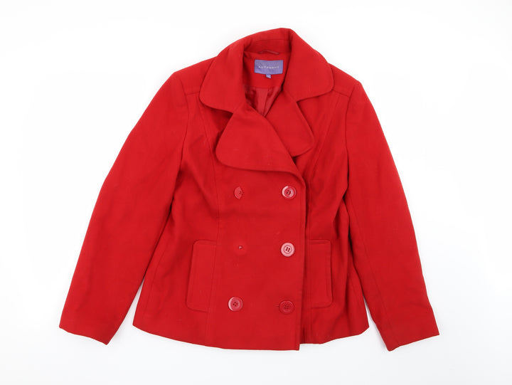 Autonomy Womens Red Overcoat Coat Size 12