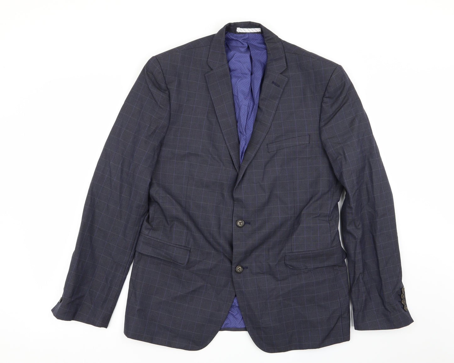 165 Mens Blue Check  Jacket Blazer Size 42