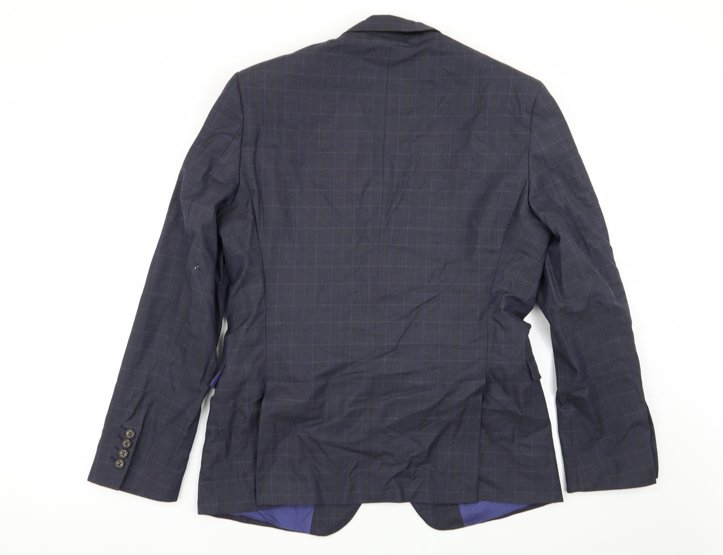 165 Mens Blue Check  Jacket Blazer Size 42