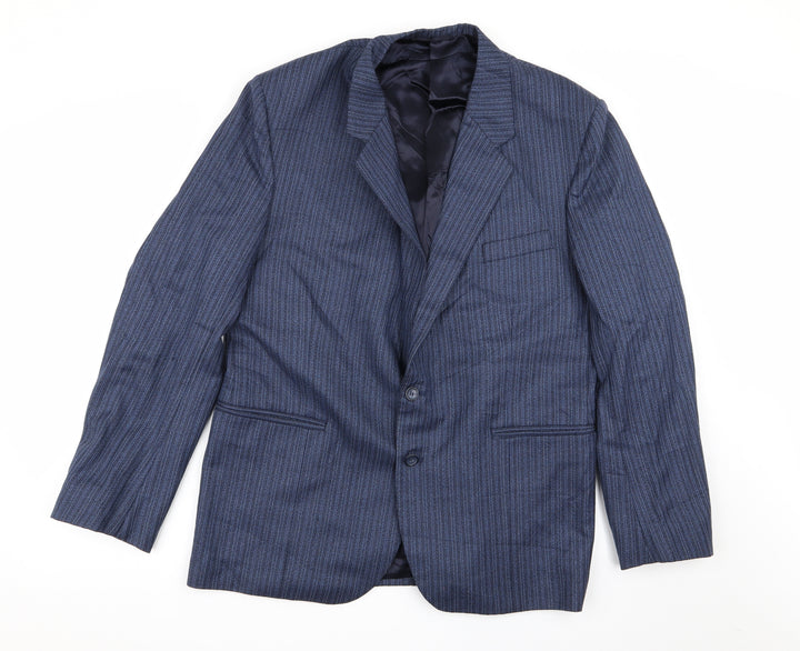 Reid & Taylor Mens Blue Striped Jacket Blazer Size 40