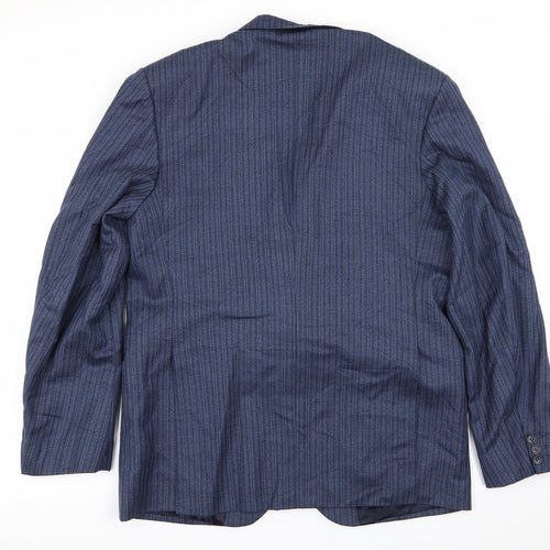 Reid & Taylor Mens Blue Striped  Jacket Blazer Size 40