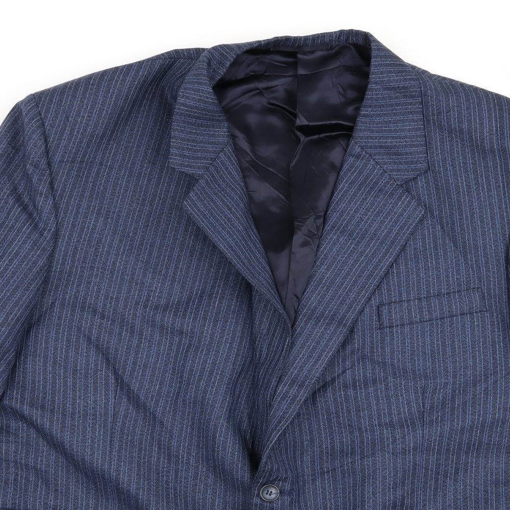 Reid & Taylor Mens Blue Striped  Jacket Blazer Size 40