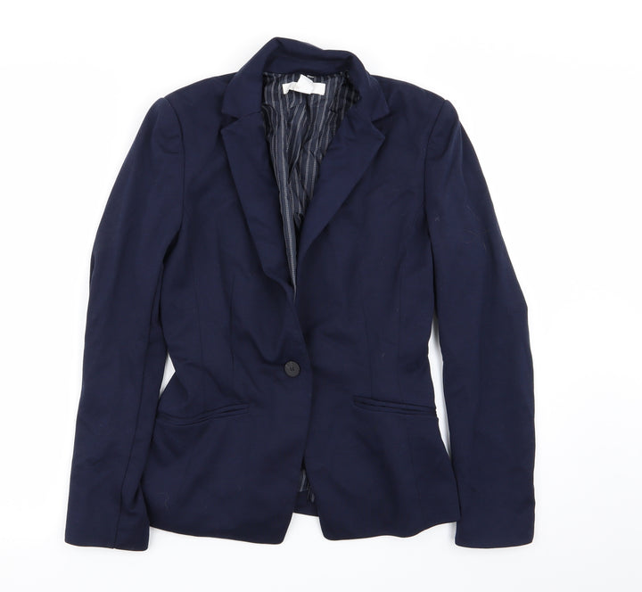 H&M Womens Blue Jacket Blazer Size 8