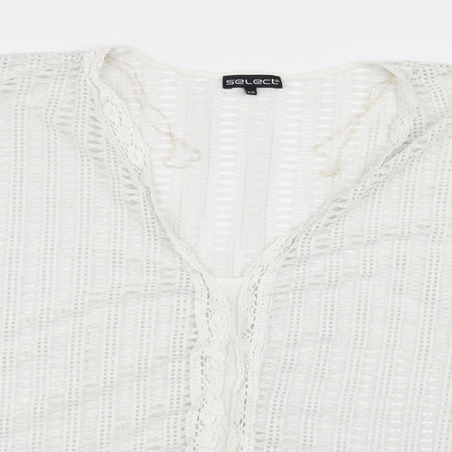 Select Womens White Geometric  Pullover Jumper Size M  - size s/m