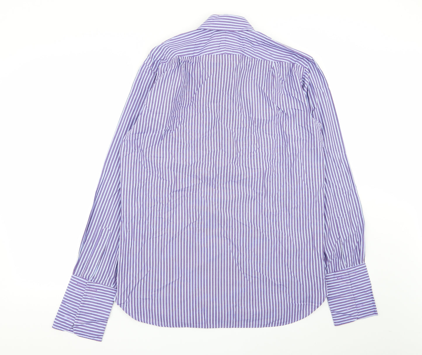 sartorial Mens Multicoloured Striped   Dress Shirt Size 15.5