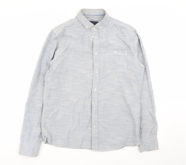 Criminal Mens Blue    Button-Up Size M