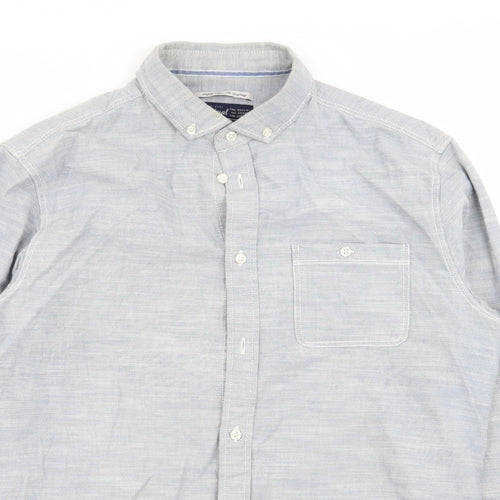 Criminal Mens Blue    Button-Up Size M