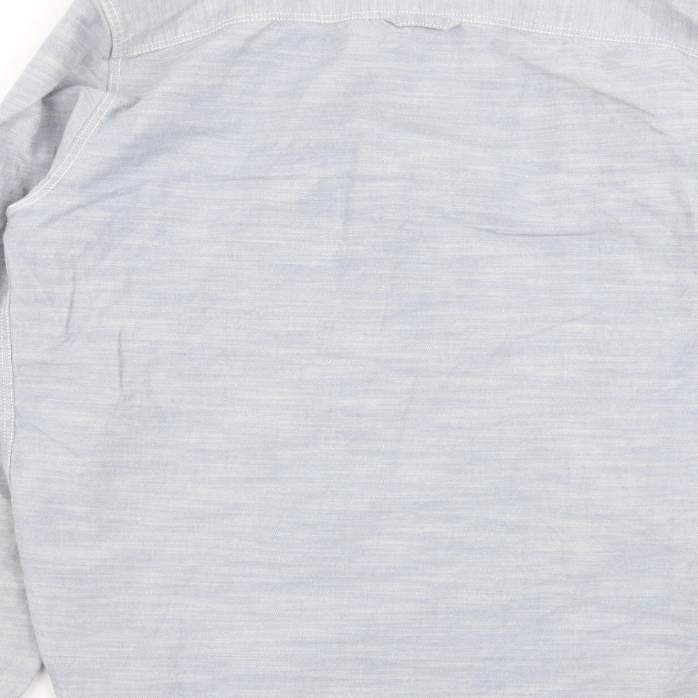 Criminal Mens Blue    Button-Up Size M