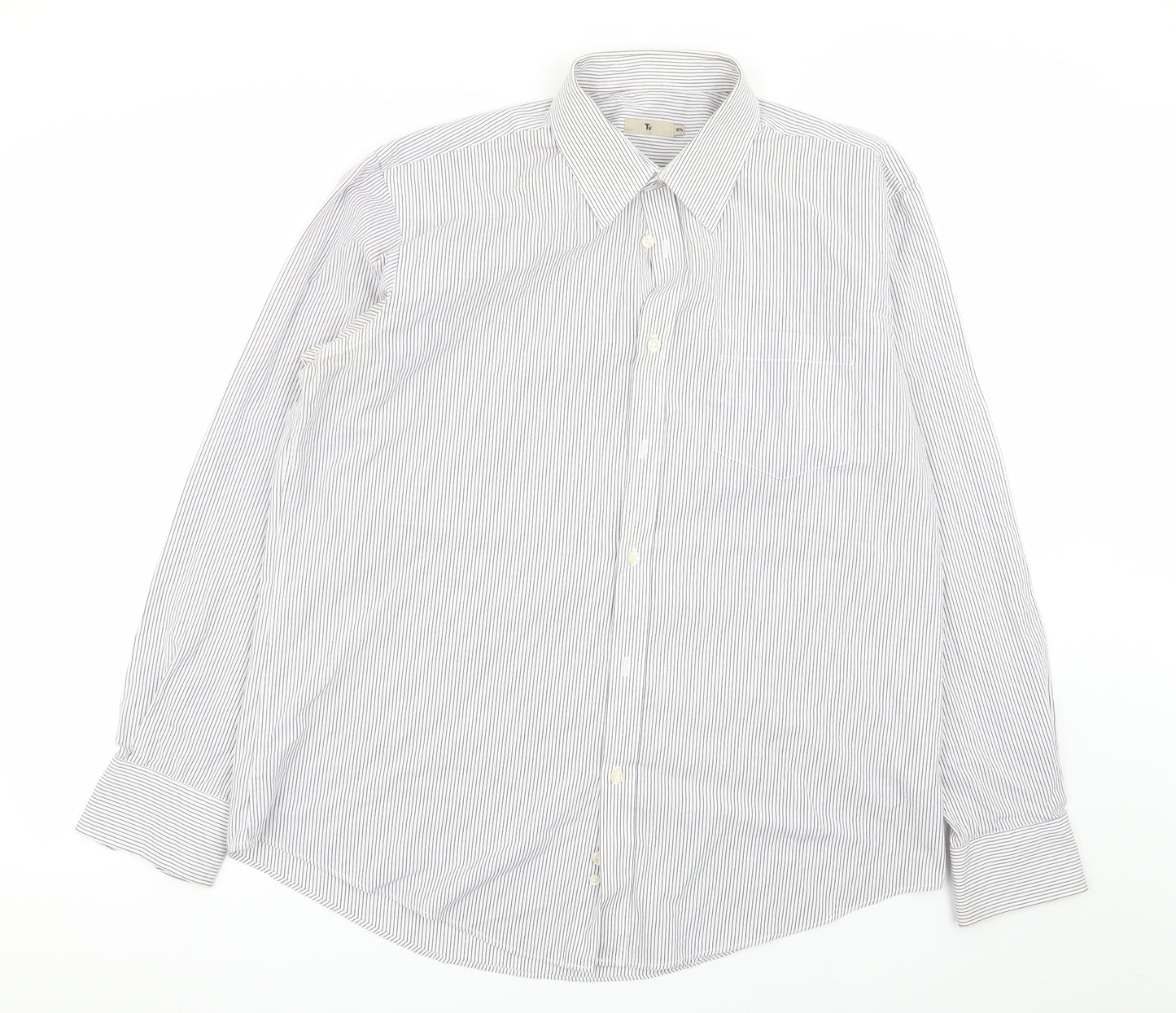 TU Mens Multicoloured Striped   Dress Shirt Size 16.5