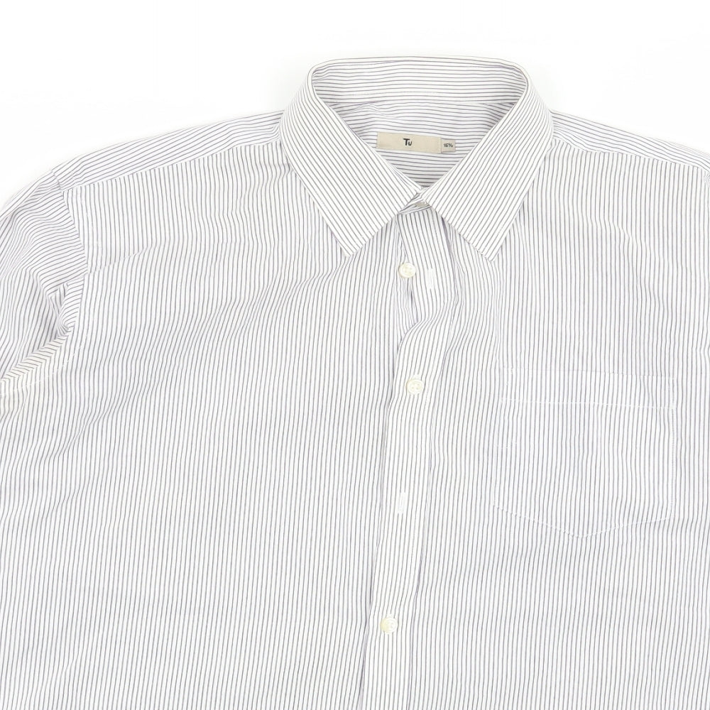 TU Mens Multicoloured Striped   Dress Shirt Size 16.5