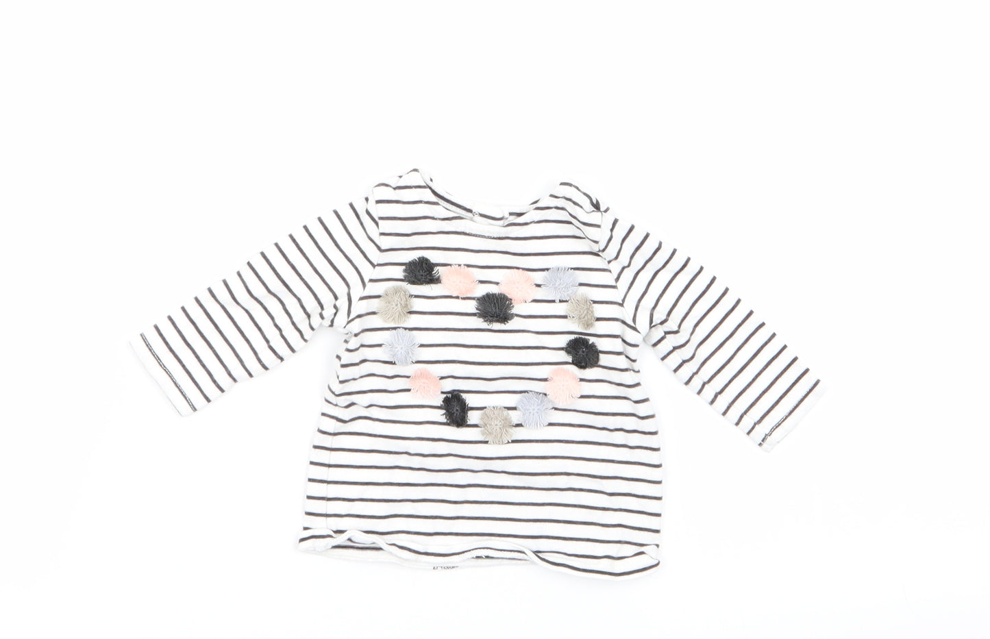 NEXT Girls Multicoloured Striped  Basic T-Shirt Size 0-3 Months