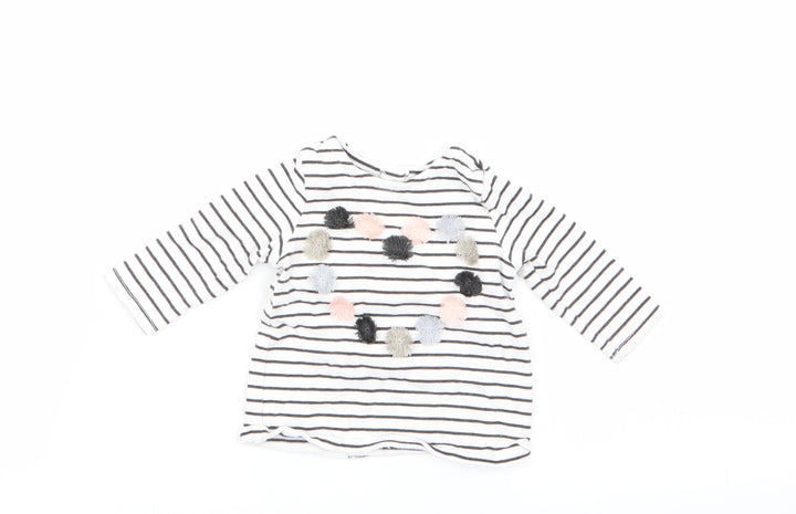 NEXT Girls Multicoloured Striped  Basic T-Shirt Size 0-3 Months