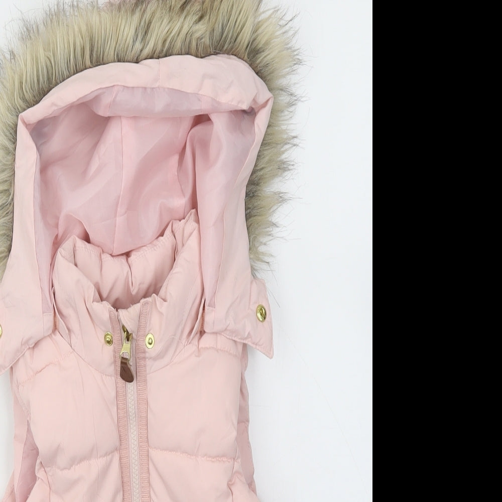 H&M Girls Pink   Basic Jacket Coat Size 5-6 Years