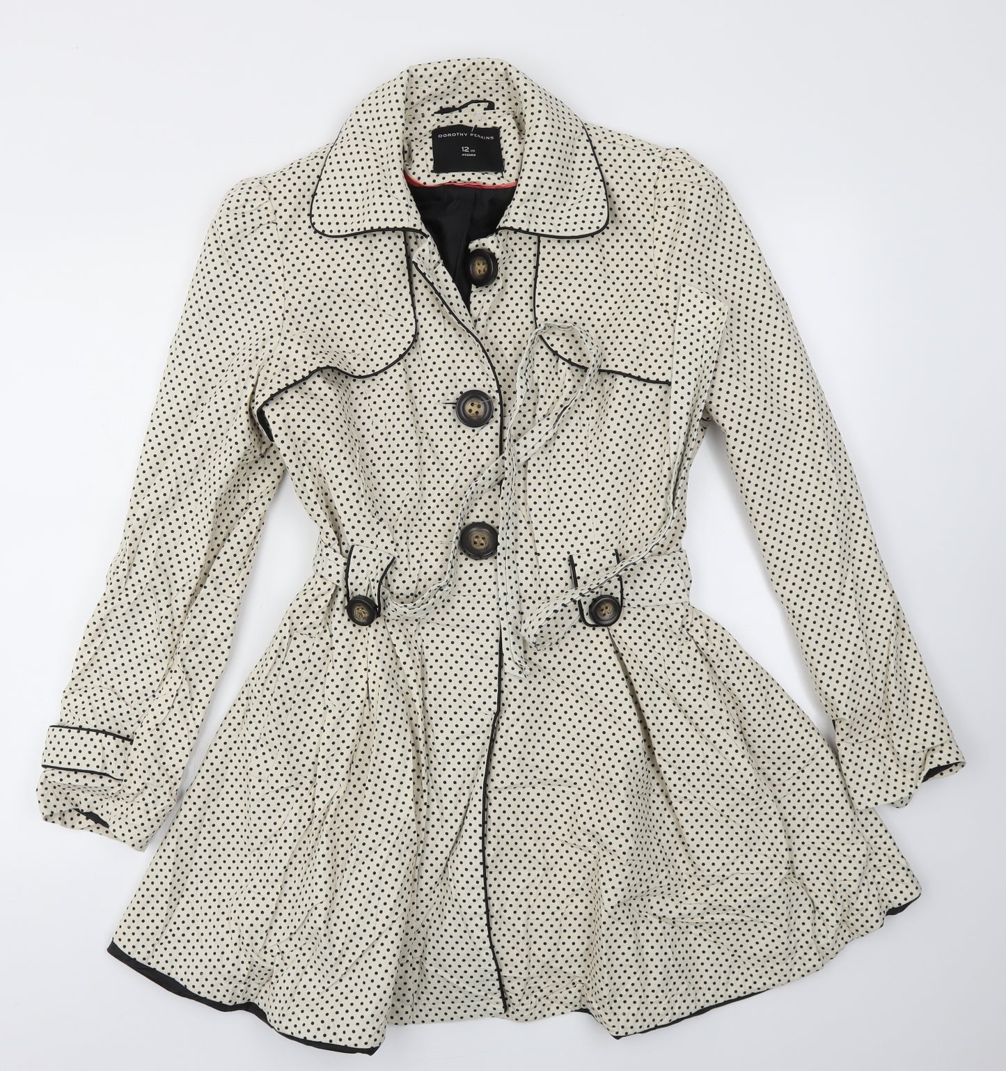 DORTOHY PERKINS  Womens Multicoloured Polka Dot  Jacket Coat Size 12