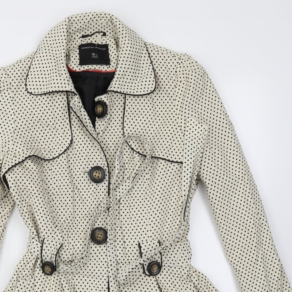 DORTOHY PERKINS  Womens Multicoloured Polka Dot  Jacket Coat Size 12