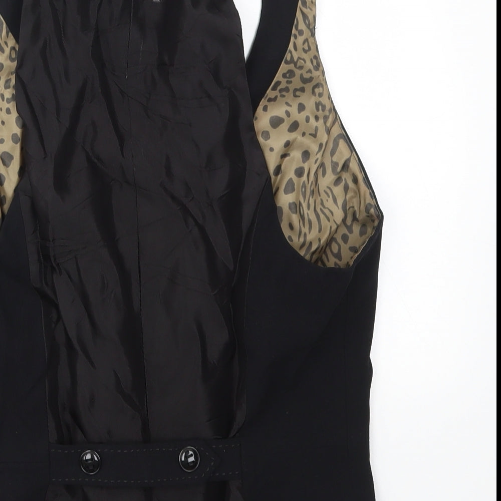 M&S Womens Black   Jacket Suit Waistcoat Size 12