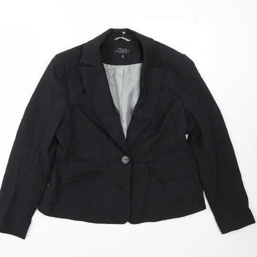 Debenhams Womens Black Striped  Jacket Blazer Size 14