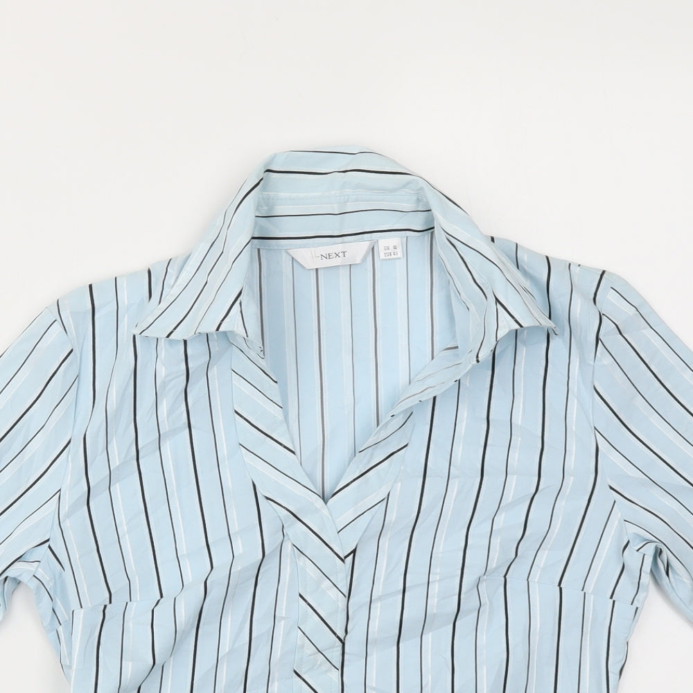 NEXT Womens Blue Striped  Basic T-Shirt Size 12