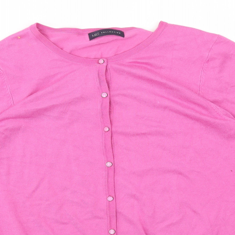 M&S Womens Pink   Cardigan Jumper Size 20