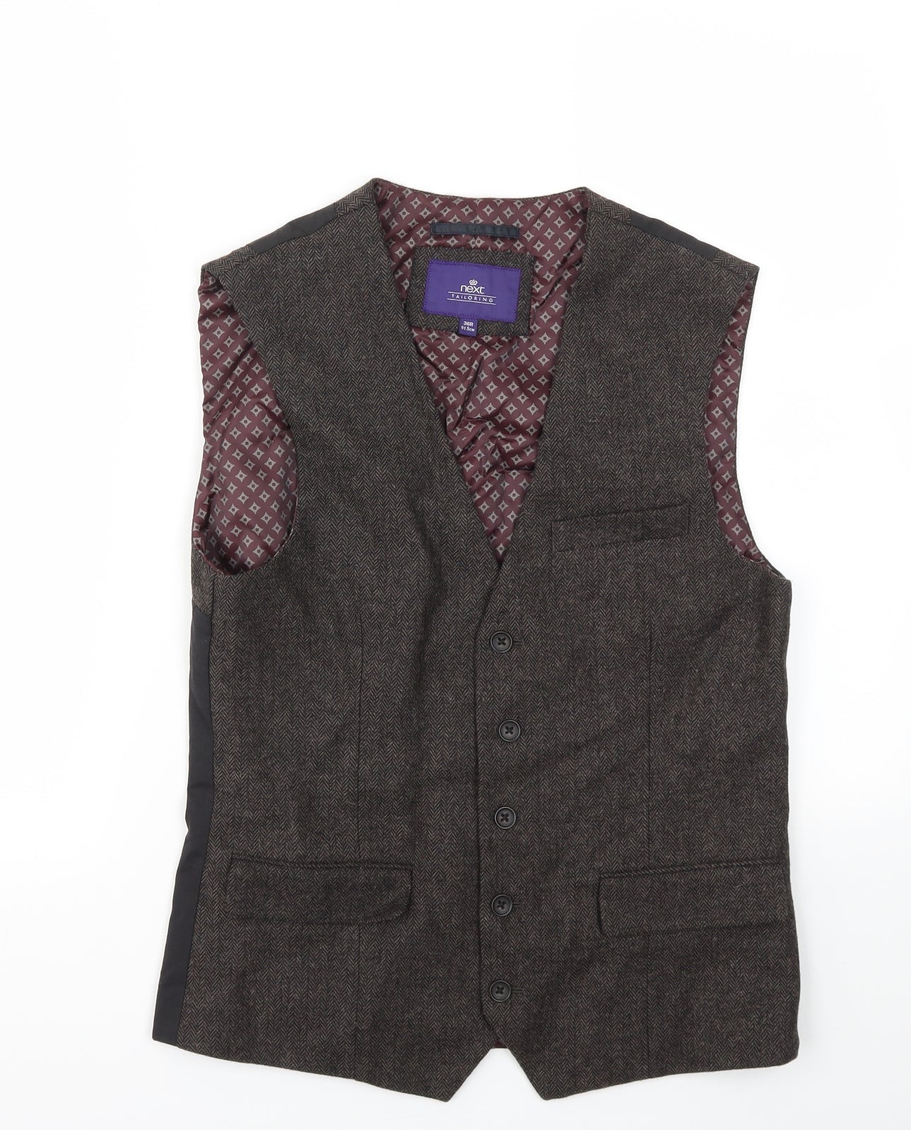 NEXT Mens Brown   Jacket Suit Waistcoat Size 36