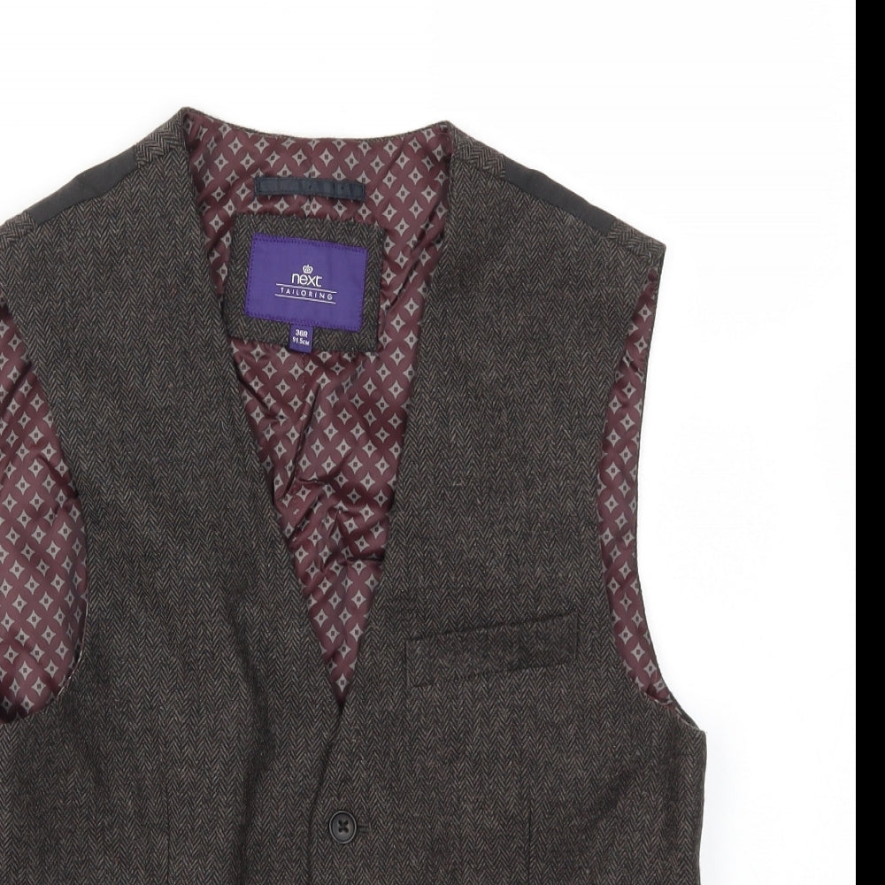 NEXT Mens Brown   Jacket Suit Waistcoat Size 36