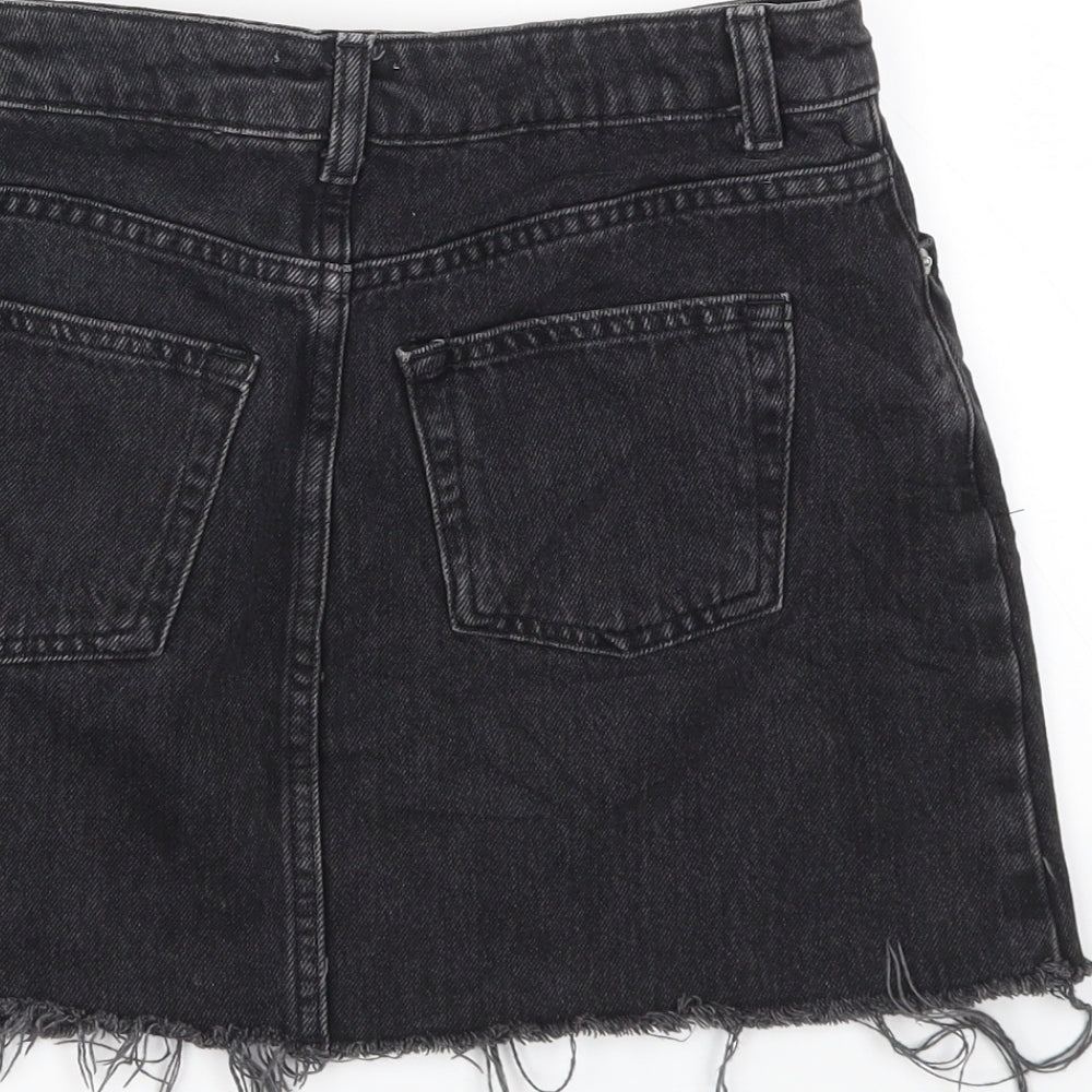 Topshop Womens Black   A-Line Skirt Size 8