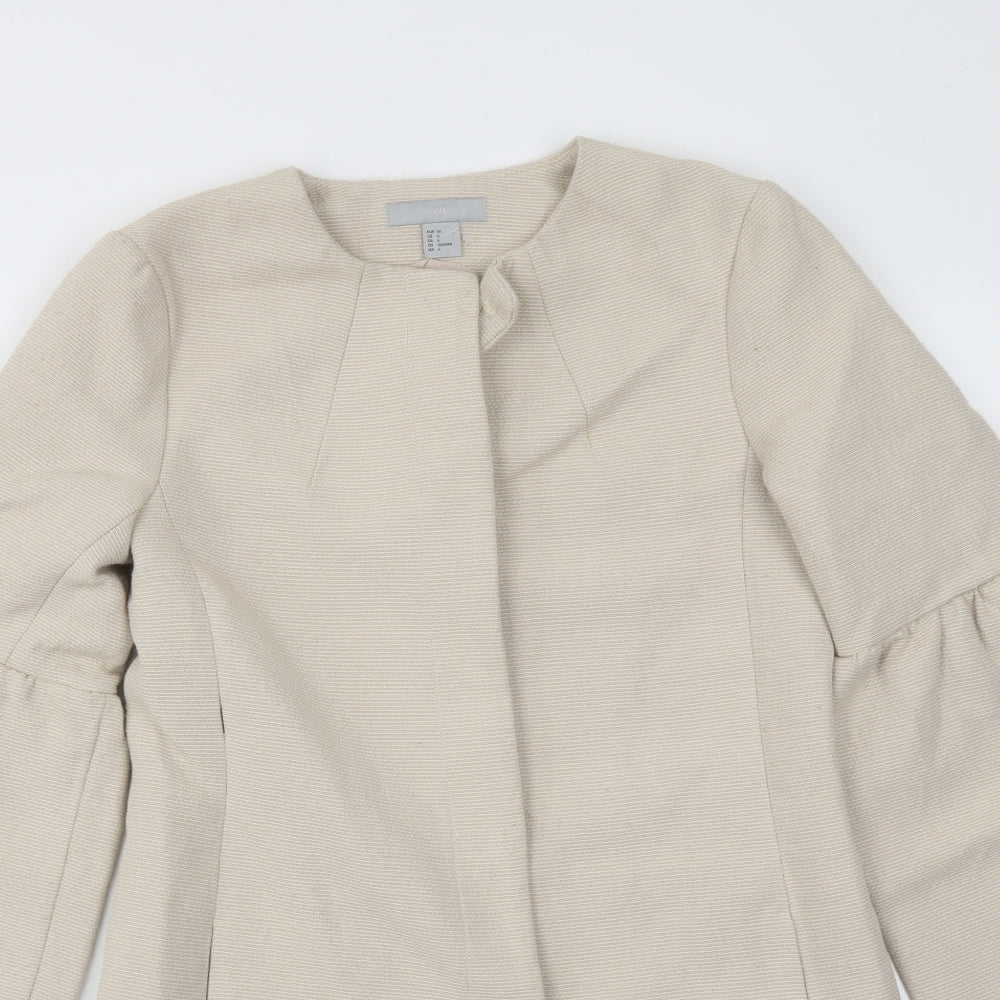 H&M Womens Beige   Jacket Coat Size 6