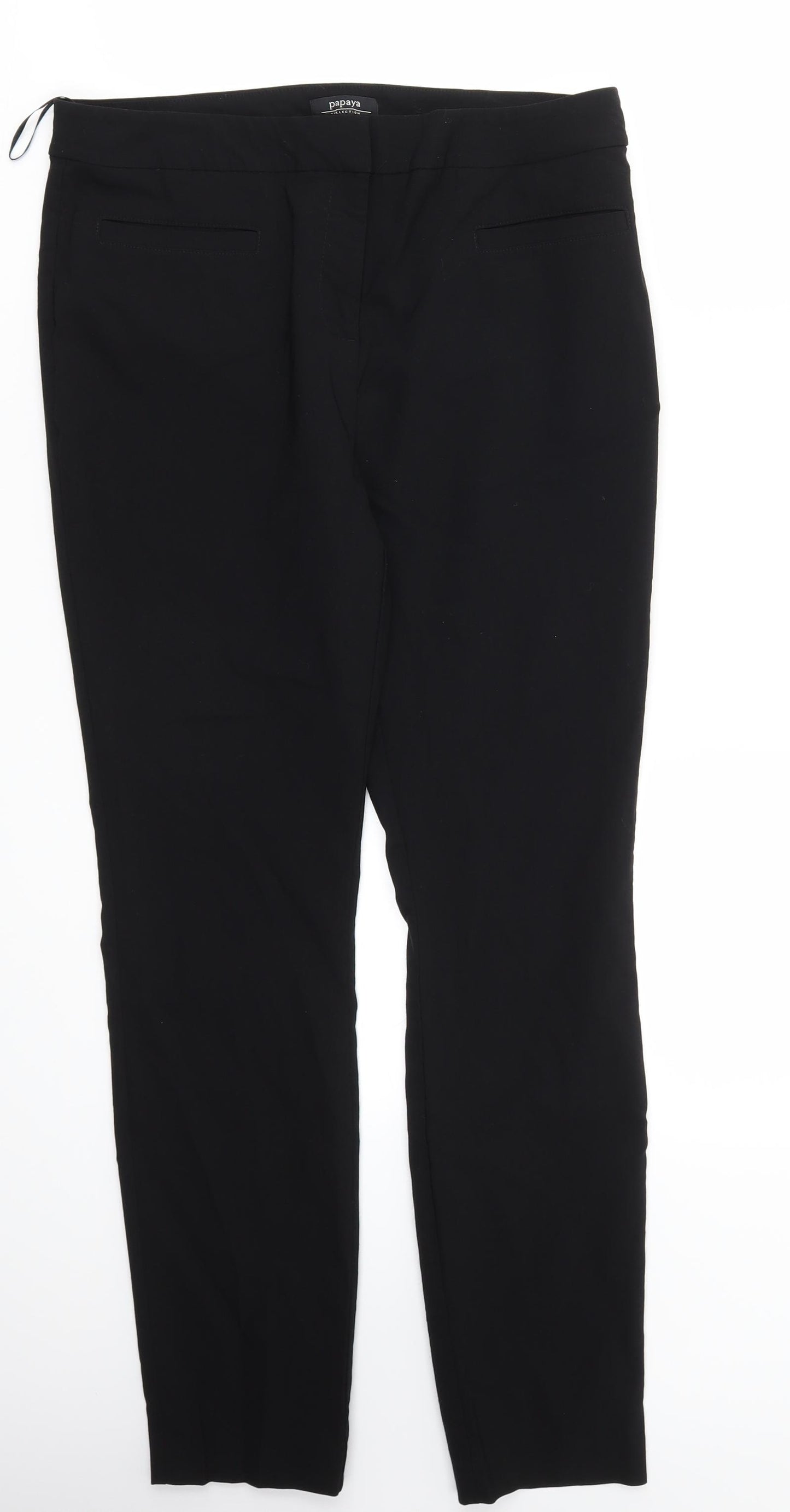 Papaya Womens Black   Trousers  Size 14 L29 in
