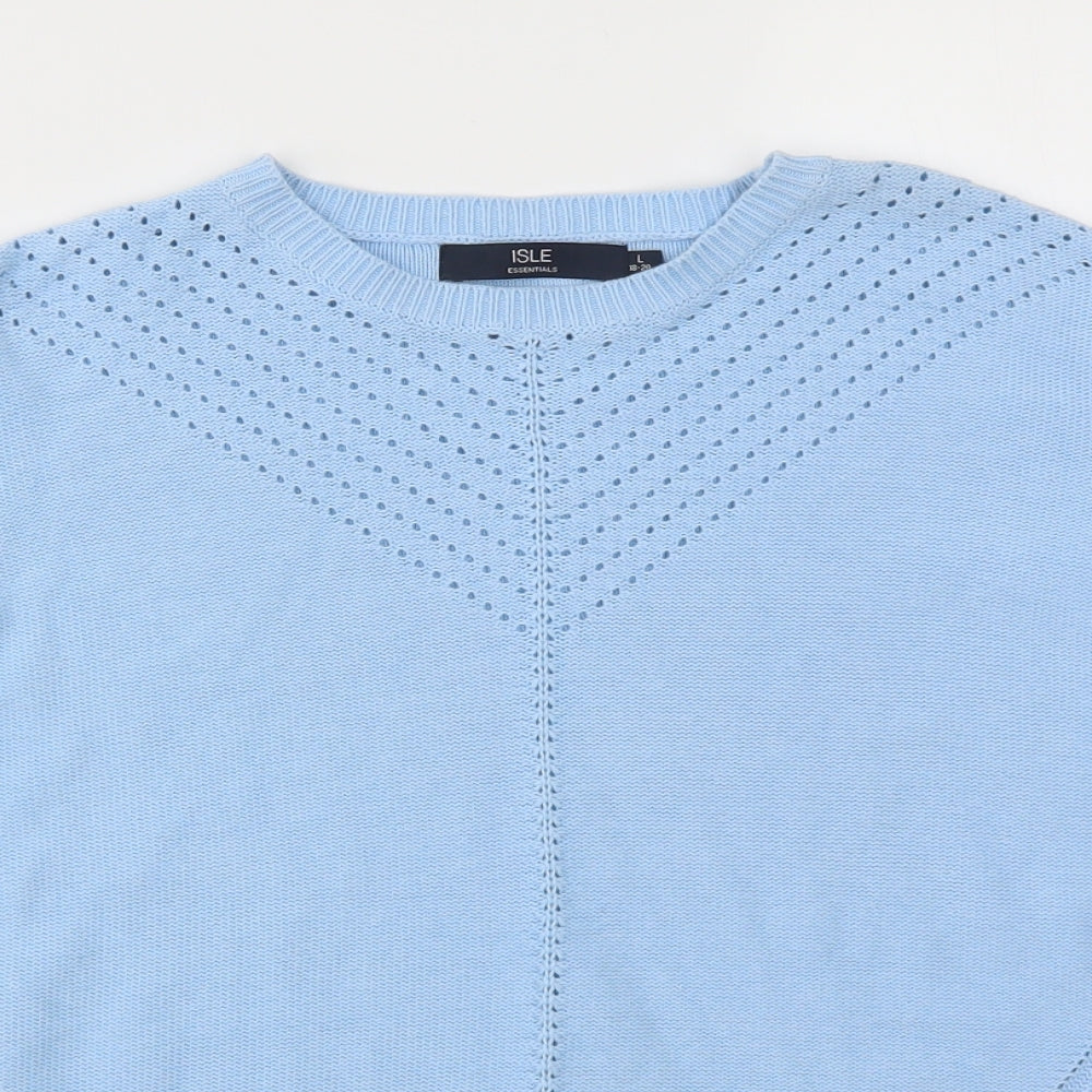 ISLE Womens Blue   Pullover Jumper Size L