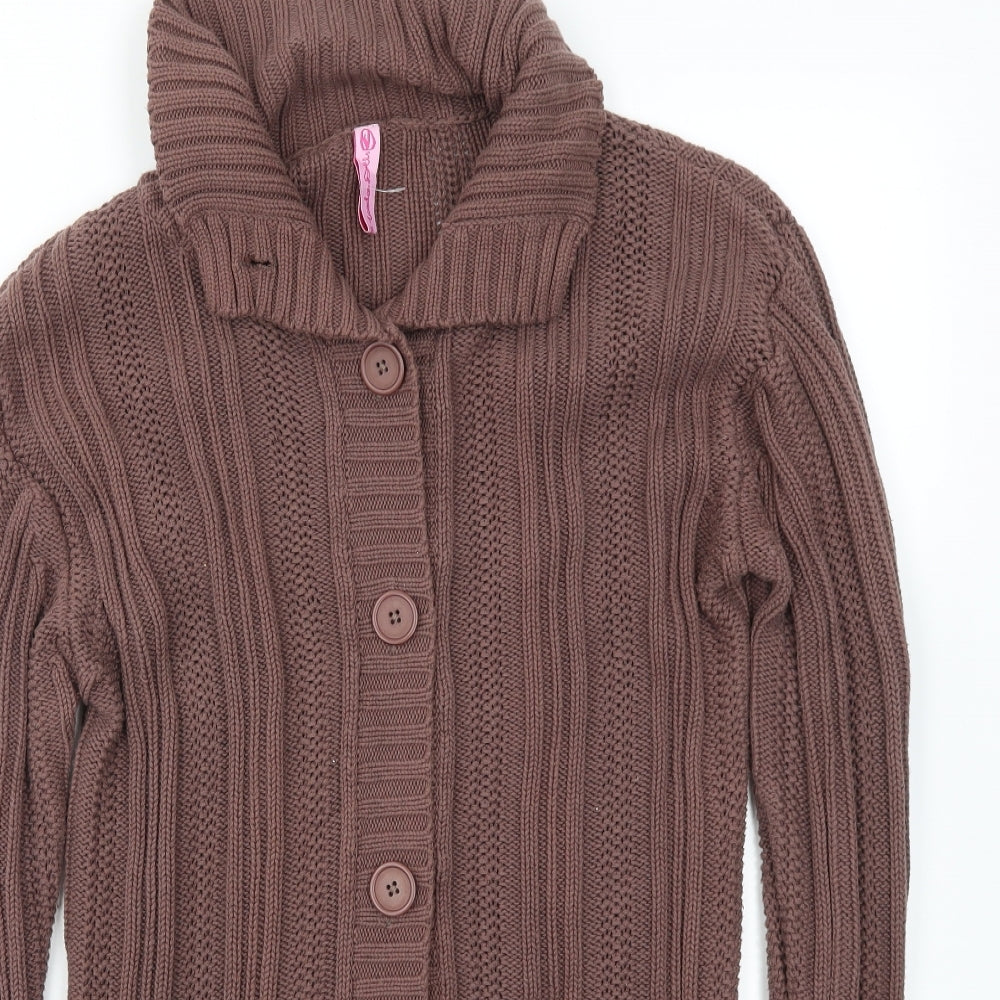 Preworn Womens Brown   Cardigan Jumper Size 18