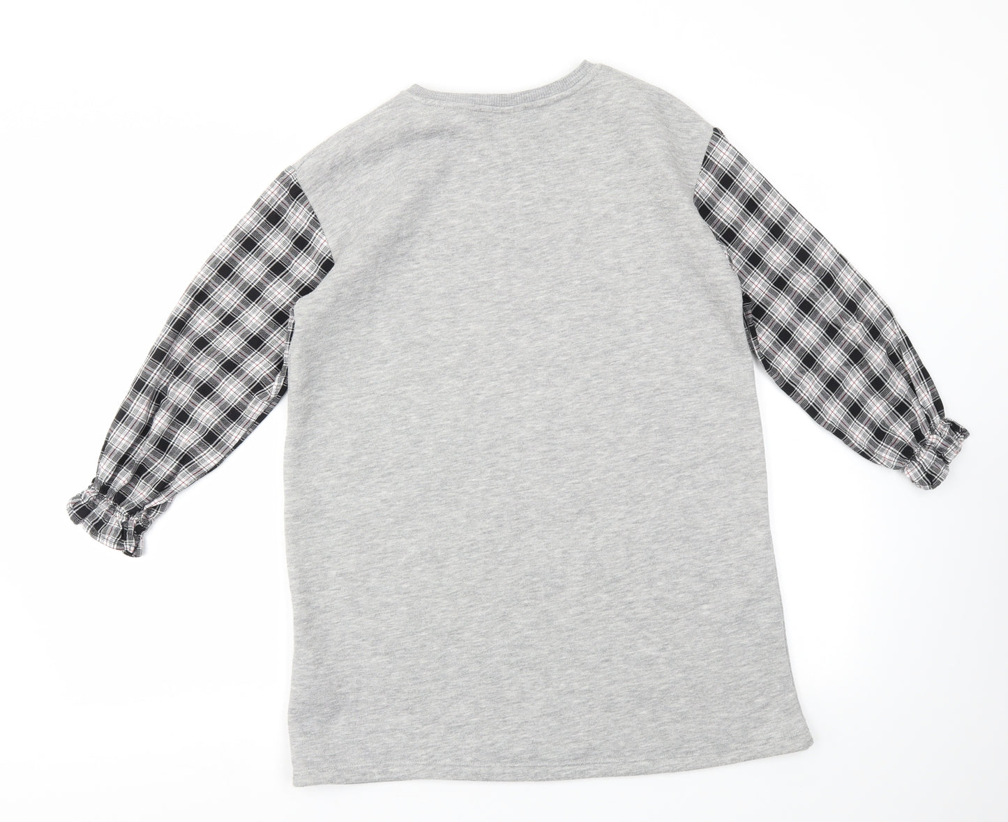 Zara Girls Grey Check  Jumper Dress  Size 10 Years