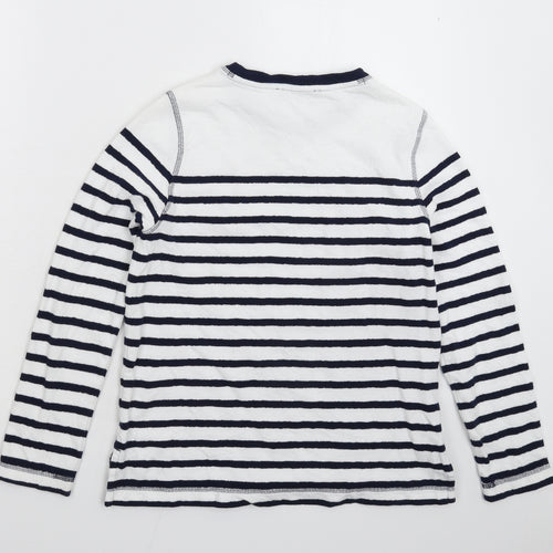 Marks and Spencer Womens White Striped Knit Pullover Jumper Size 8