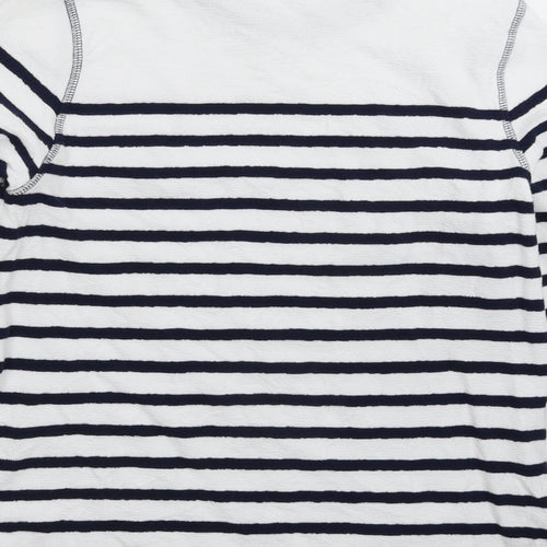 Marks and Spencer Womens White Striped Knit Pullover Jumper Size 8