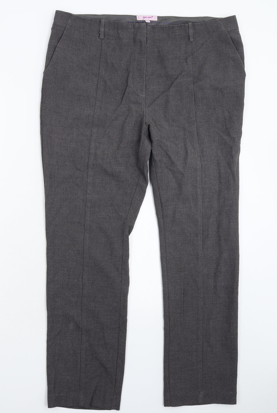 Per Una Womens Grey   Trousers  Size 16 L28 in
