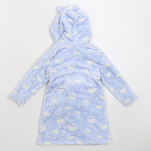 TU Baby Blue Solid Fleece Kimono Robe Size 12-18 Months