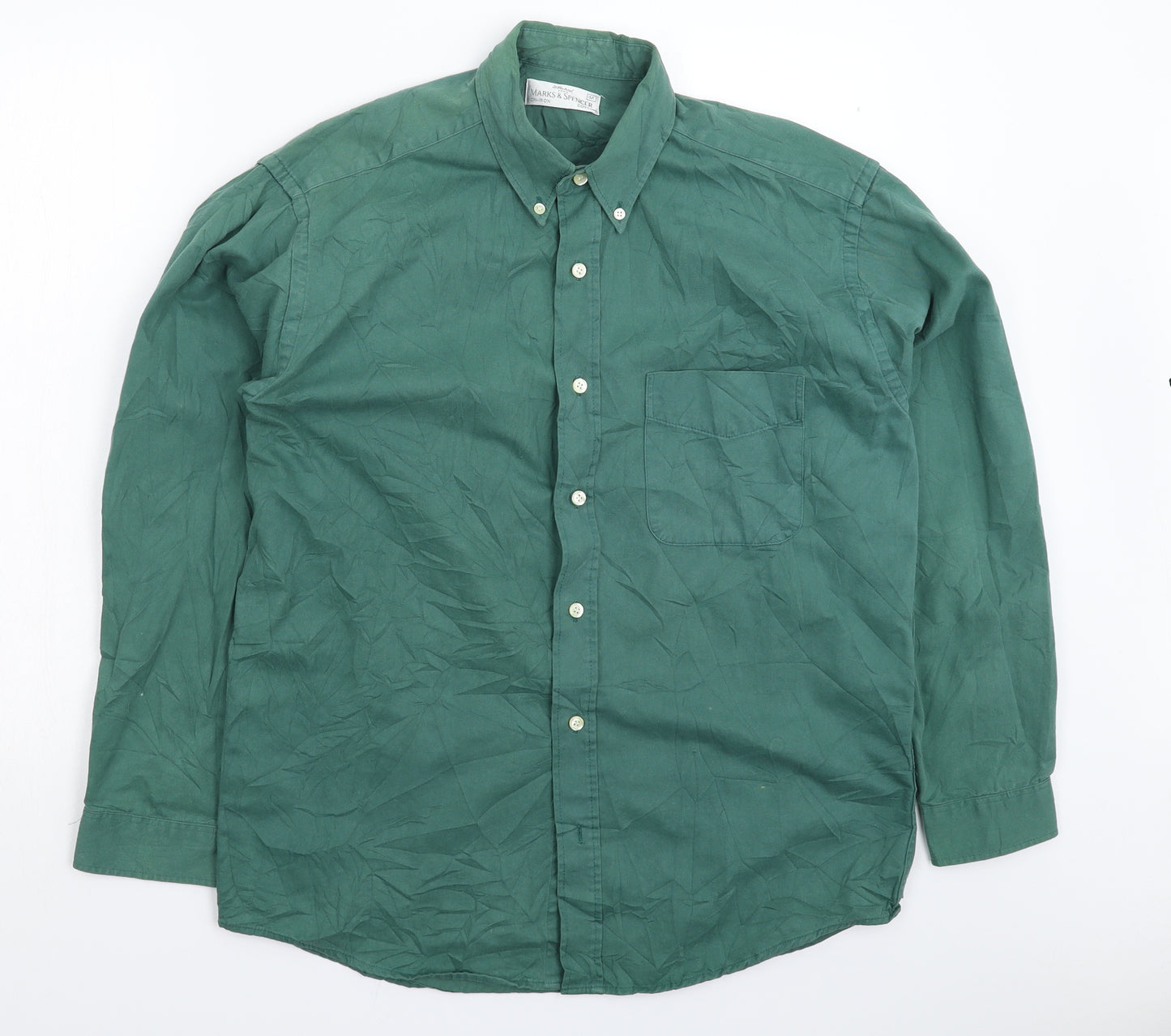 Marks and Spencer Mens Green    Button-Up Size M