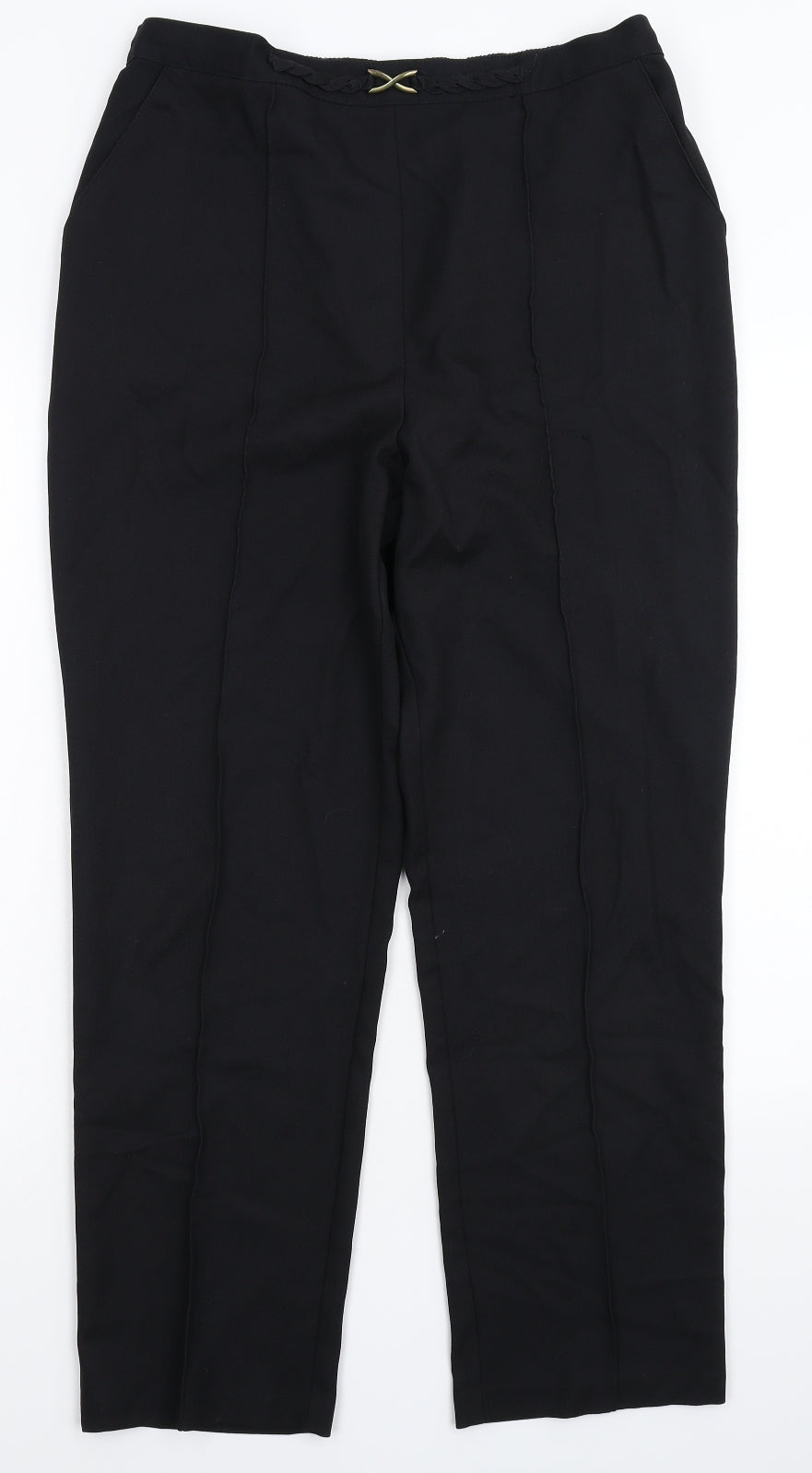 Papaya Womens Black   Trousers  Size 14 L28 in