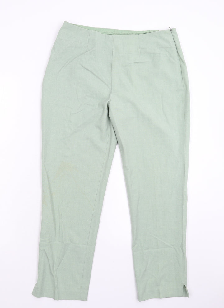 Anne Brooks Womens Green Trousers Size 14 L27 in