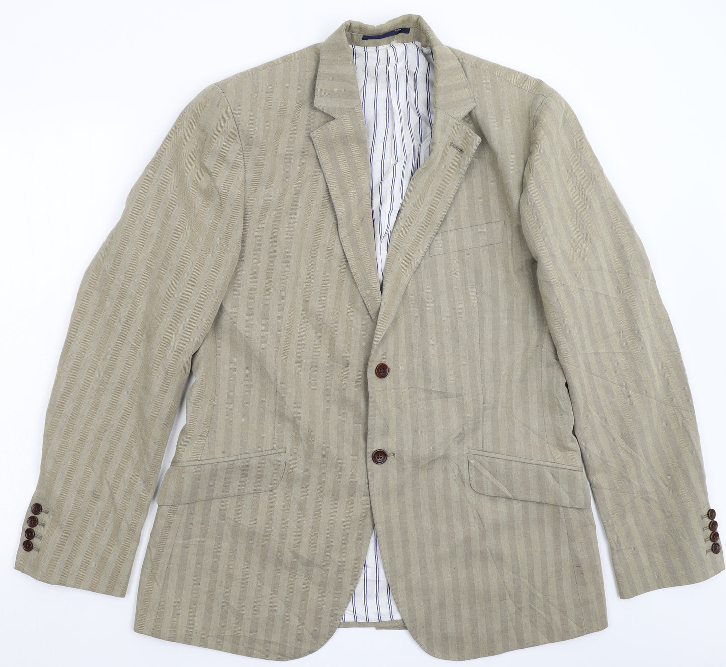 Crew Clothing Mens Grey Striped  Jacket Blazer Size 42