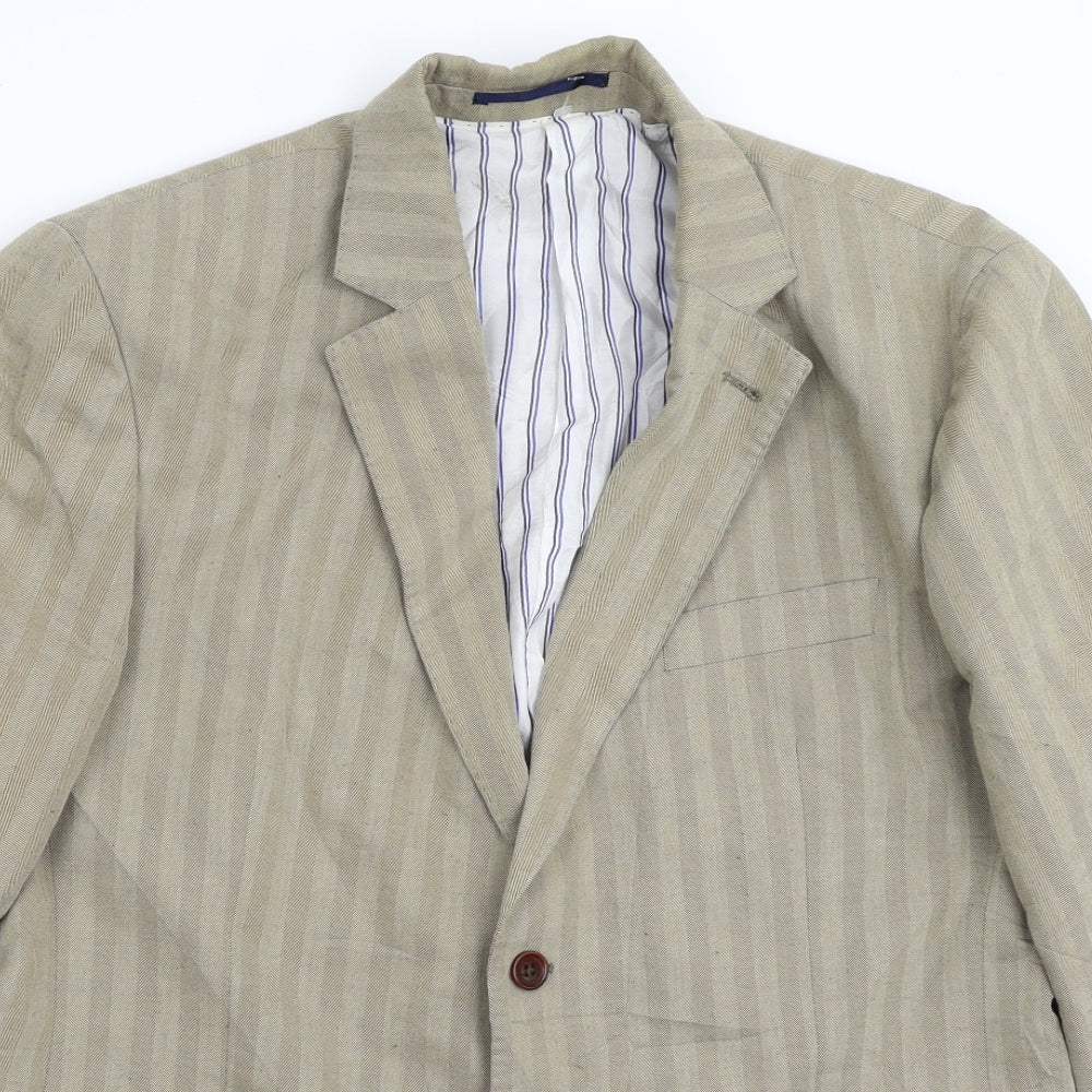 Crew Clothing Mens Grey Striped  Jacket Blazer Size 42