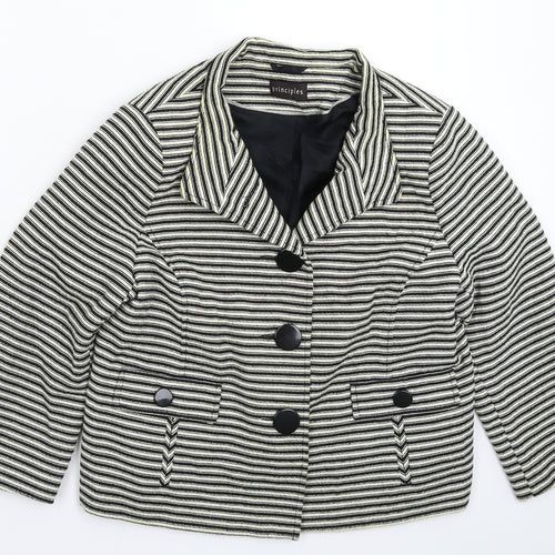 Principles Womens Multicoloured Striped  Jacket Blazer Size 14