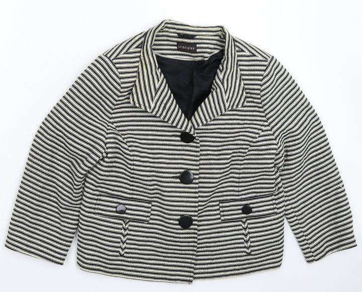 Principles Womens Multicoloured Striped Jacket Blazer Size 14